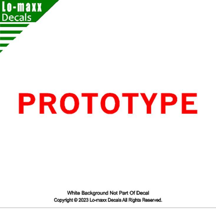 PROTOTYPE Aircraft Markings Placard High Performance Die Cut Vinyl Decal