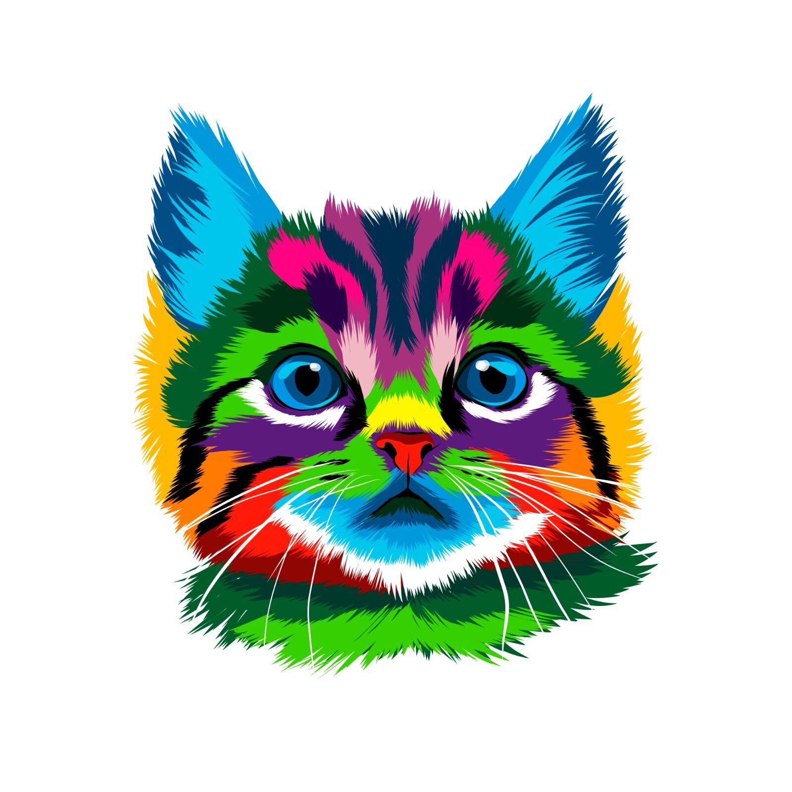 CUTE CAT RAINBOW DIE CUT +CAR DECAL STICKER DESIGN 6YEARS LAMINATED FREE STICKER