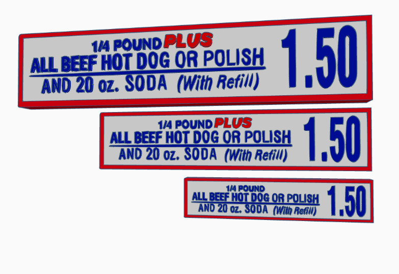 Costco Hot Dog and Soda w Refill Menu Shelf Art