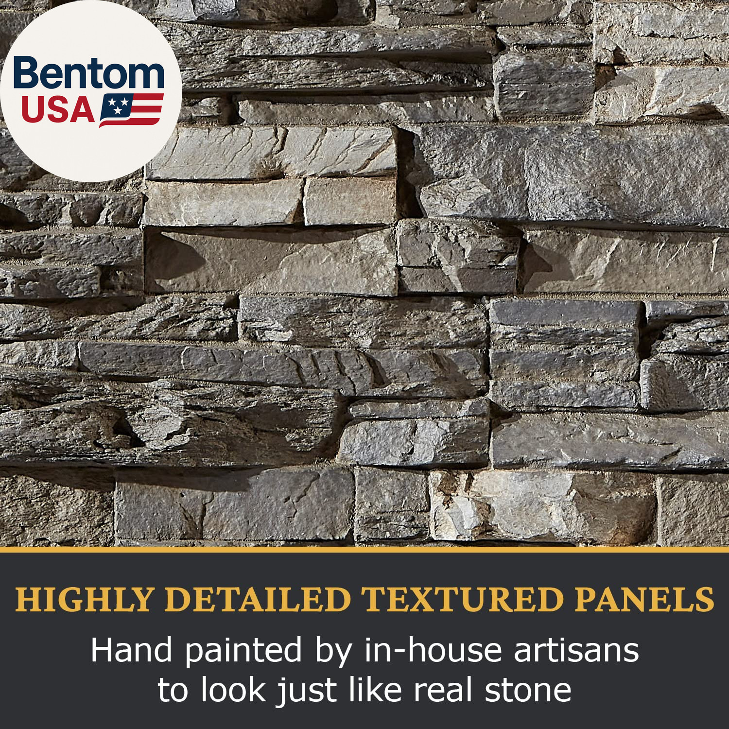 High-Density Polyurethane Faux Stone Wall Covering Panels for Interior and Exter