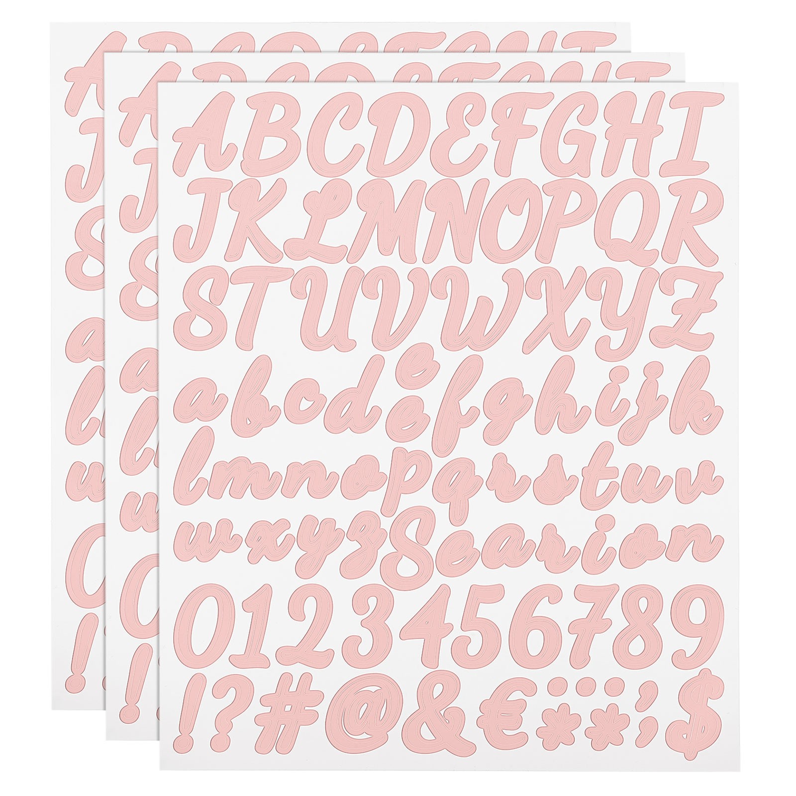 Vinyl Stickers Self Adhesive for Letters and Numbers, 252 Pieces, Pink, 25mm