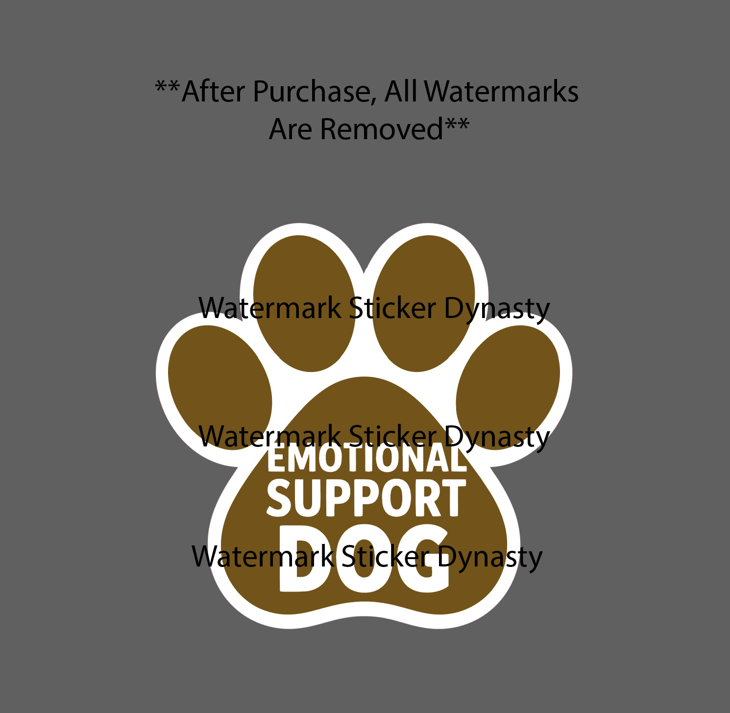 Emotional Support Dog Sticker Waterproof Decal Animal Pet Paw Print Gift NEW