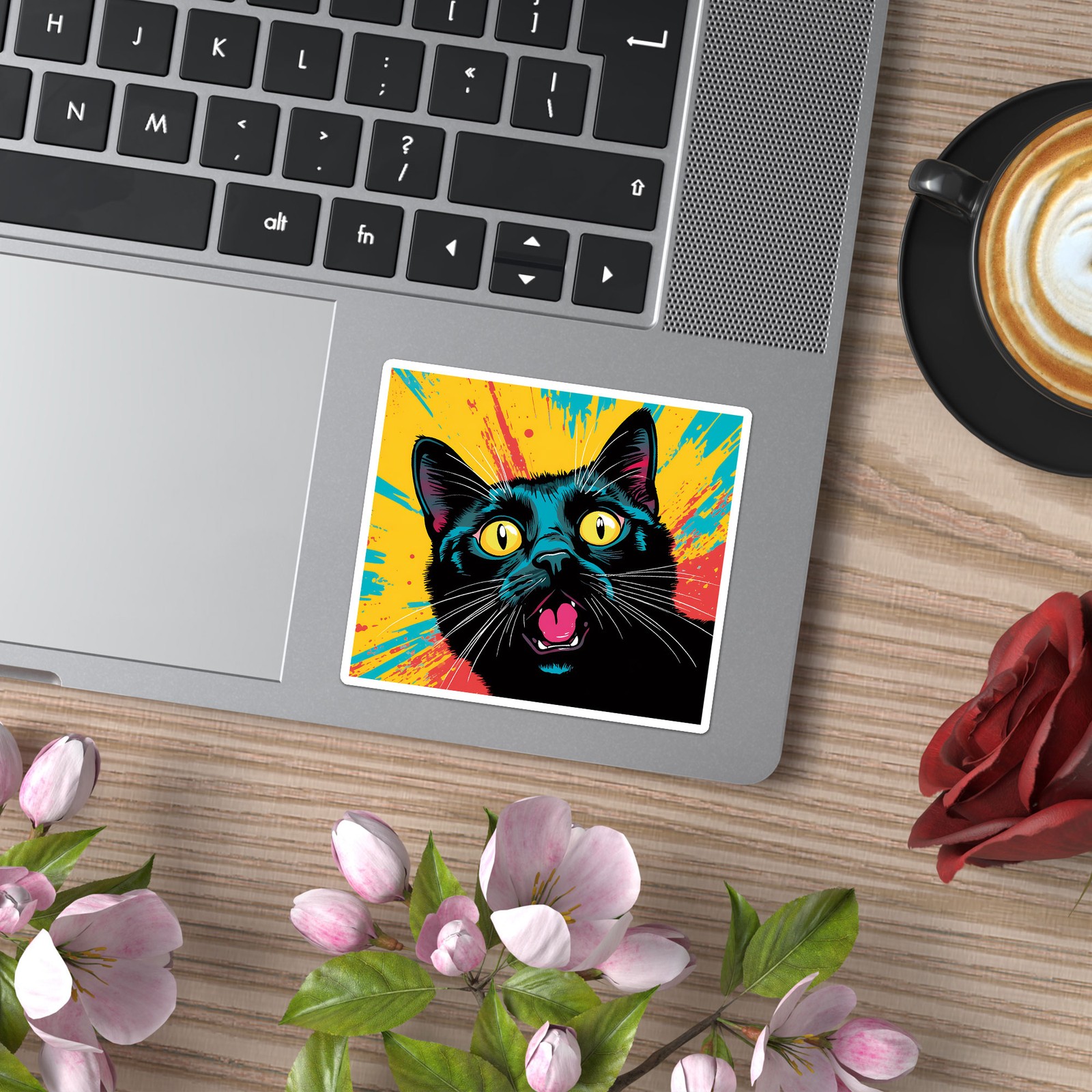 Popart Black Cat – Vinyl Decal Sticker – Car Window Laptop – ebn11860