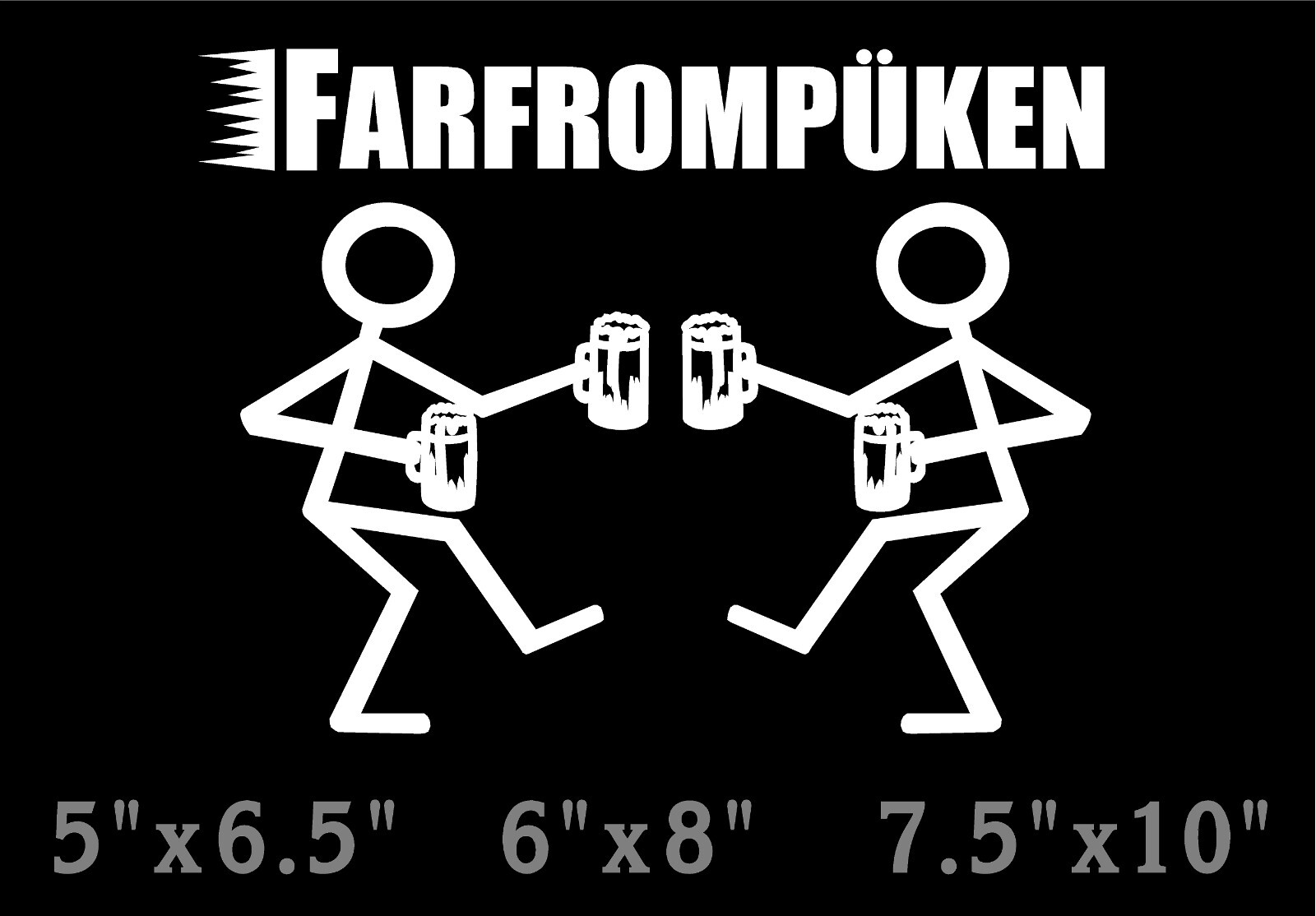 Farfrompuken Decal Stick People Toasting with Beer Mugs window vinyl sticker