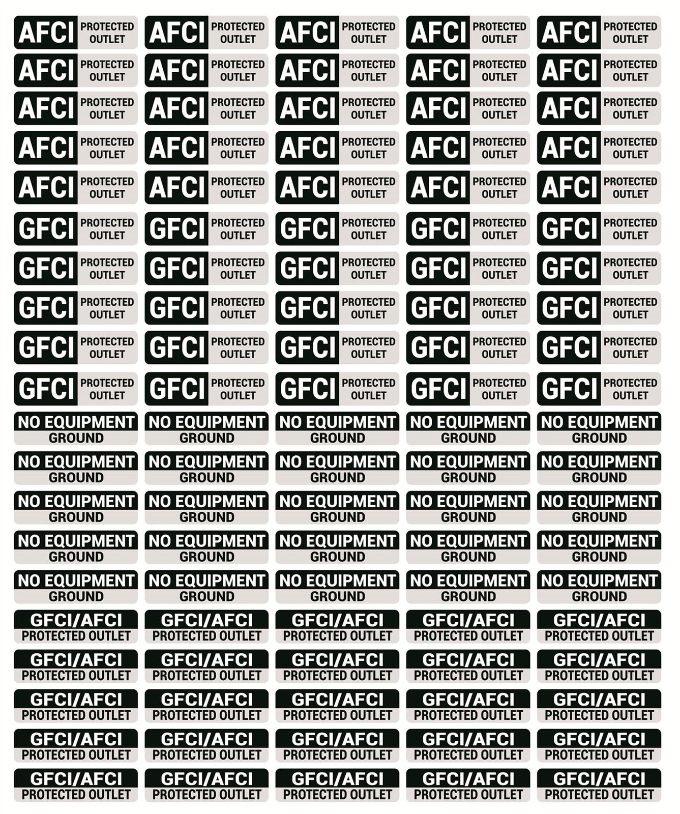 100pcs 0.27x1inch AFCI GFCI Protected Outlet Clear Sticker, No Equipment…