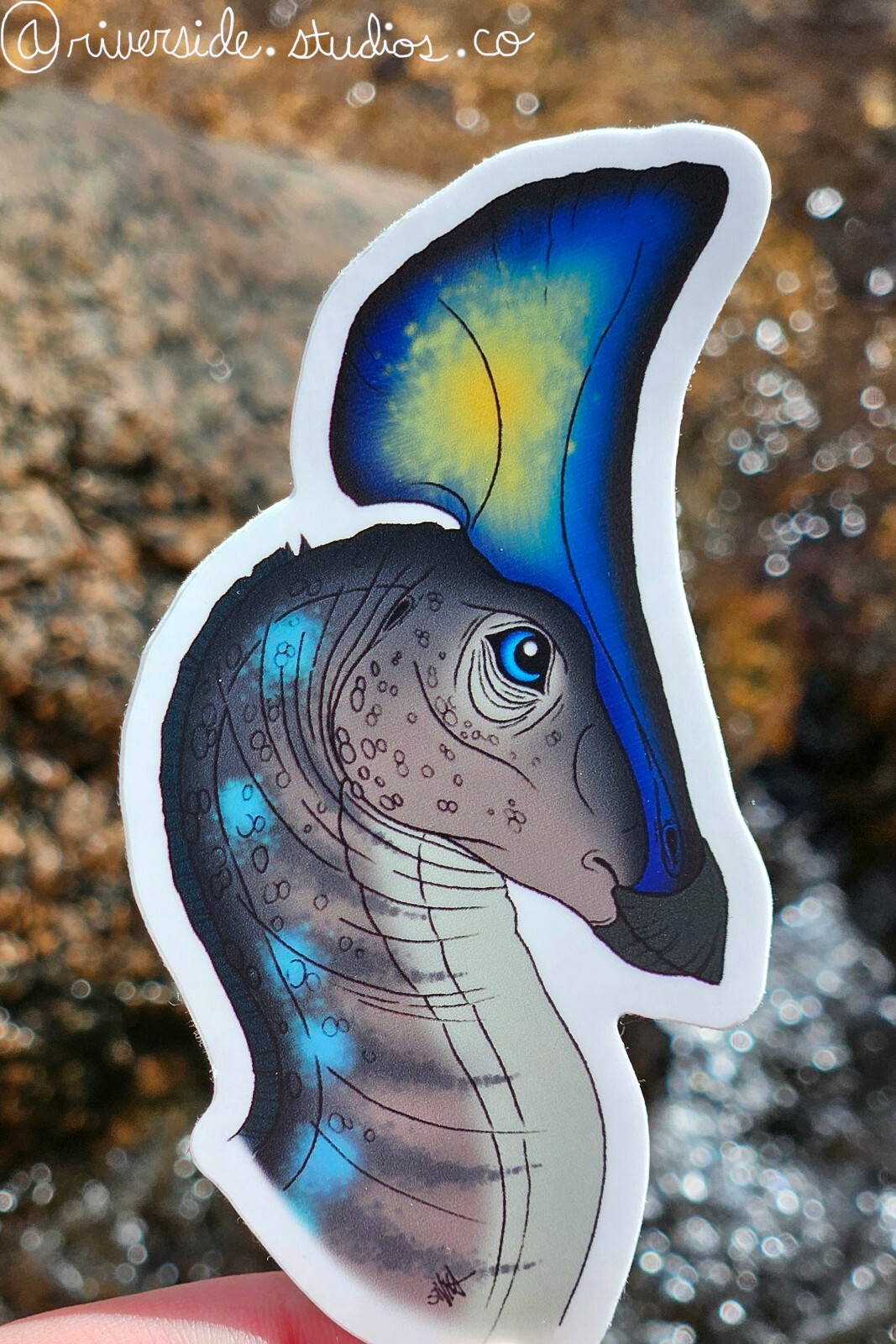 Olorotitan Vinyl Sticker 3" Original Paleoart Dinosaur Jurassic Park