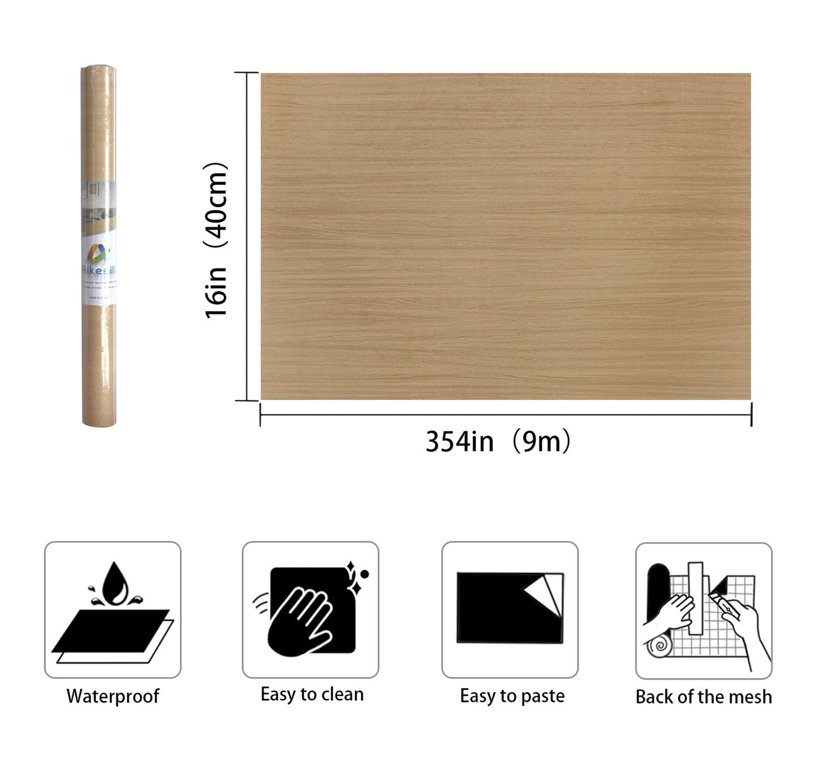 16"x354" Light Brown Wood Contact Paper Peel and Stick Wallpeper Self Adhes…