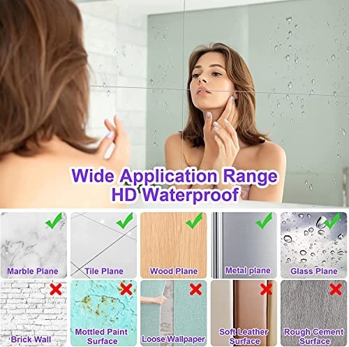 8 Pack Self-Adhesive Acrylic Mirror Sheets – Flexible Wall Stickers, 2MM Thick