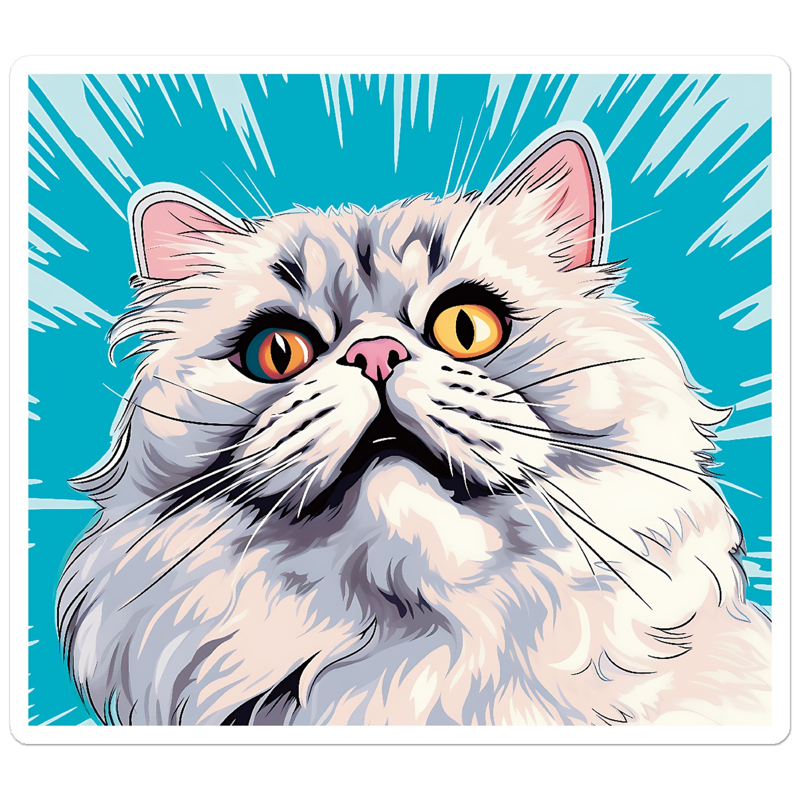 Popart Persian Cat – Vinyl Decal Sticker – Car Window Laptop – ebn11853