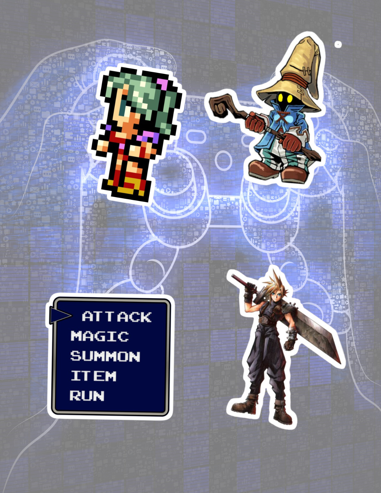 Final Fantasy Video Game 4pc Sticker Pack