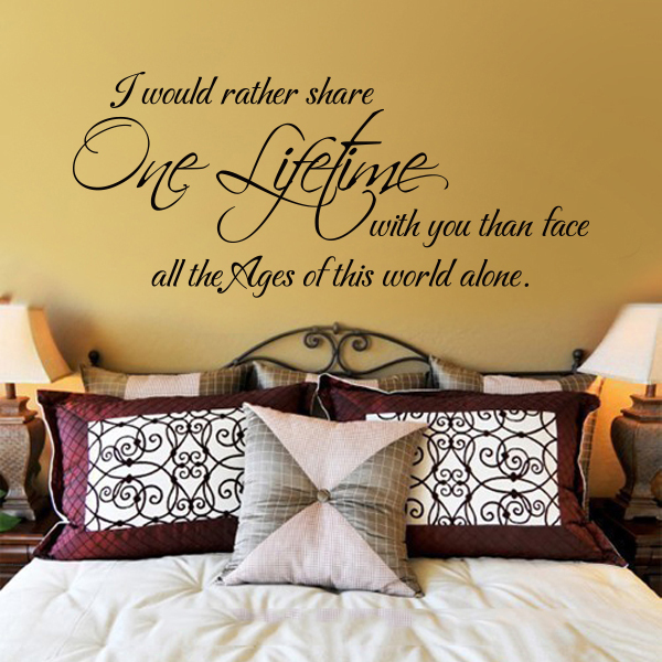 Wedding Love Wall Sticker One Lifetime Saying Vinyl Art bedroom Home Decor Gift