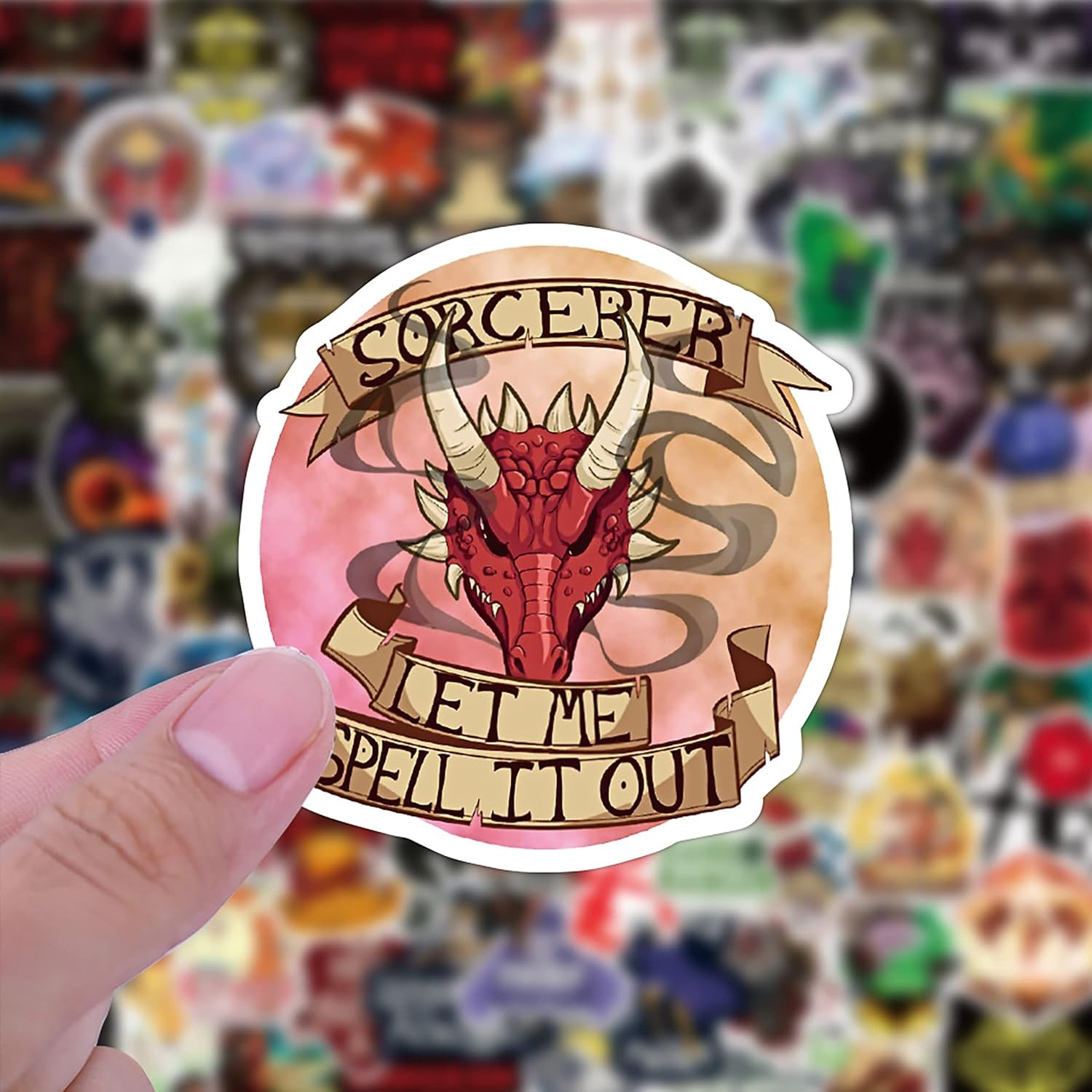 Dungeons and Dragons Stickers- 100Pcs Vinyl Waterproof Stickers for Teens, Gifts