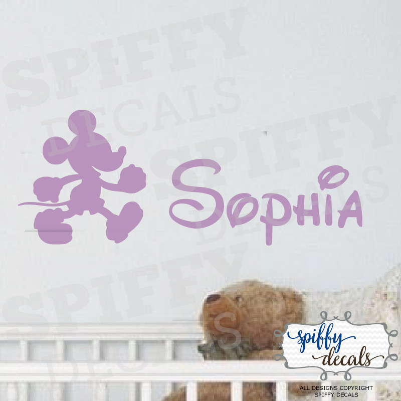 Mickey Mouse Personalized Name Custom Wall Decal Vinyl Sticker Walt Disney