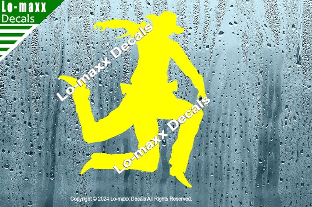 3 Legged Cowboy Western Whimsy Car Truck SUV Premium Quality Vinyl Decal