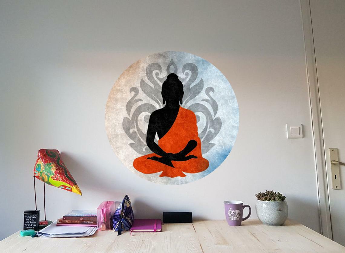 Mandala Yoga Wall Decal, Yoga Mandala Wall Sticker, Yoga Mandala Studio Decor