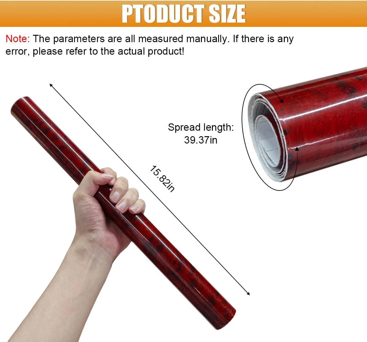 Car Interior Wood Grain Textured Glossy Vinyl Wrap Sticker DIY Decal Sheet Film