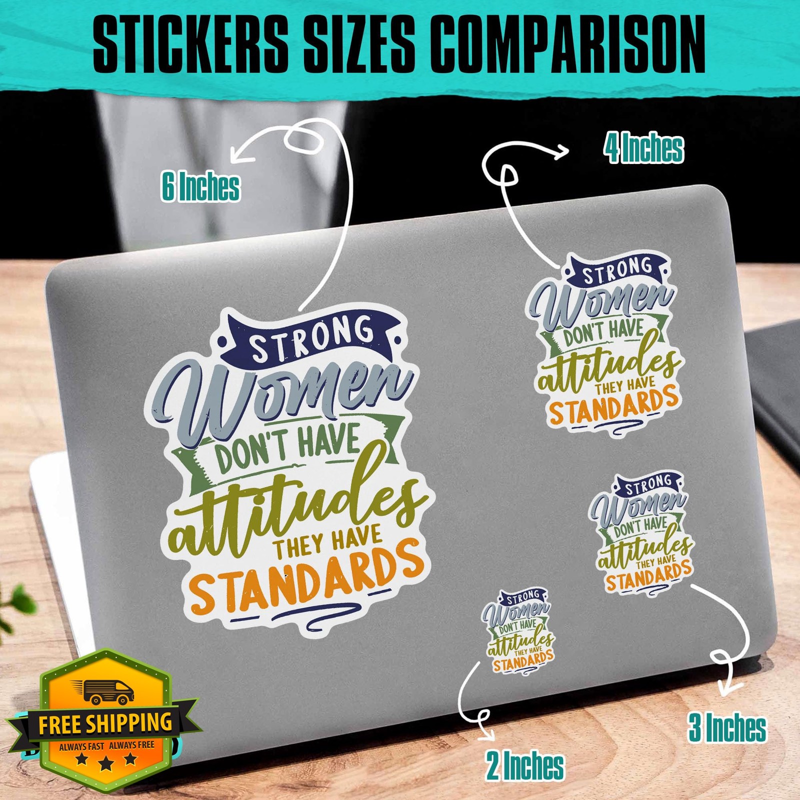 BANAHALLS Feminist Quotes Stickers 2" Waterproof Vinyl