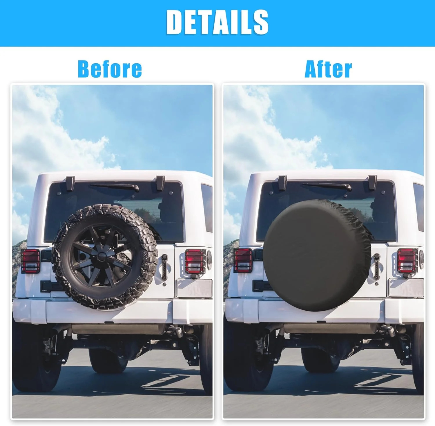 uxcell Universal 210D Oxford Spare Tire Cover for Jeep Trailer RV SUV Truck Whee