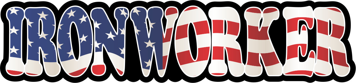 Hard Hat Decal IRONWORKER 4×1 inches Vinyl Sticker in Full Color Simulates USA