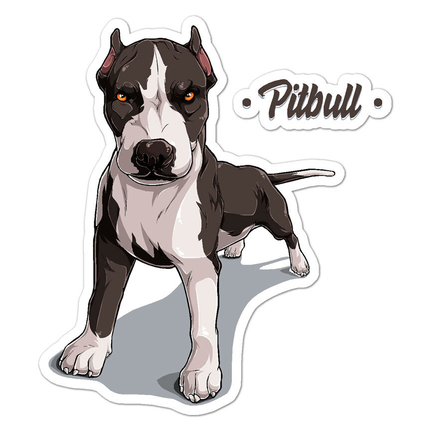 Pitbull Dog Puppy, Vinyl Decal Sticker, Indoor Outdoor, 3 Sizes, #8943