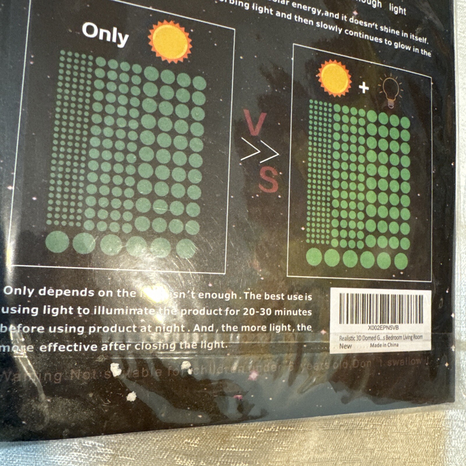 glow in the dark stars realistic 3d domed 3 Packs