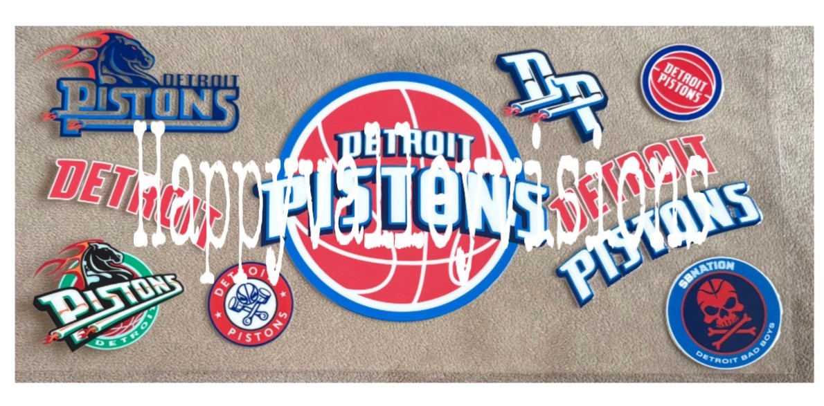 DETROIT Basketball Team UV DTF Vinyl Transfer Sticker Cup Wrap DIY Bottles