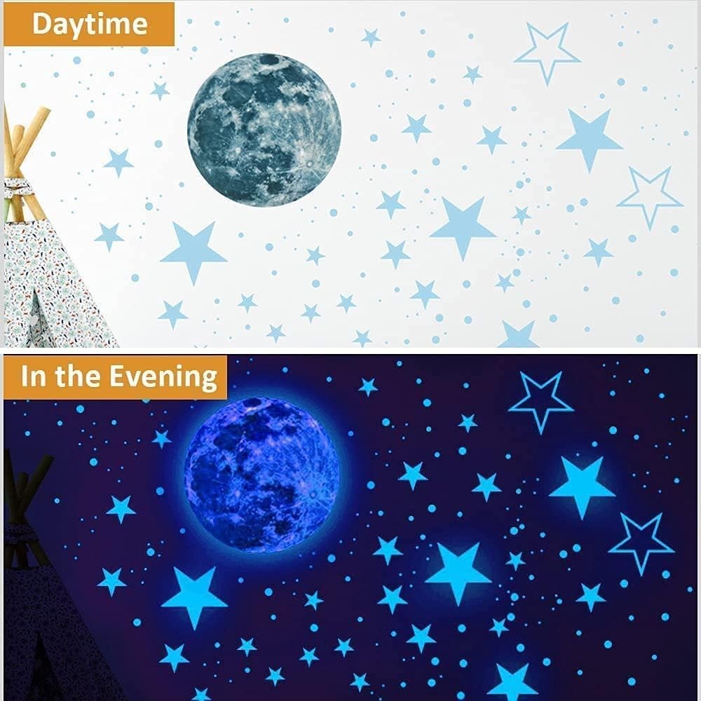 Eco-Friendly 1120 Pcs Glow in The Dark Ceiling Stars for Children's Room Decor