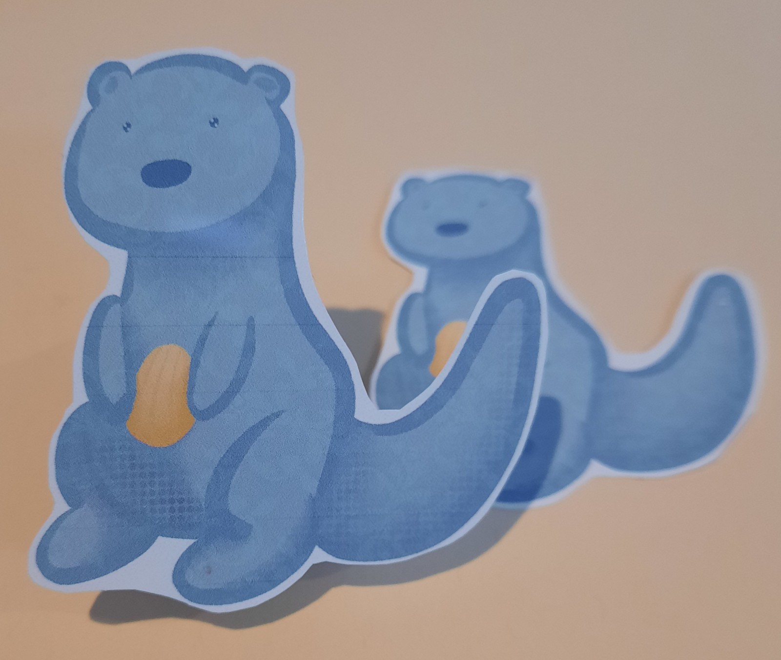 STICKER Cute Cartoon Blue Otter Original Art 2.5"x2.5 Kawaii