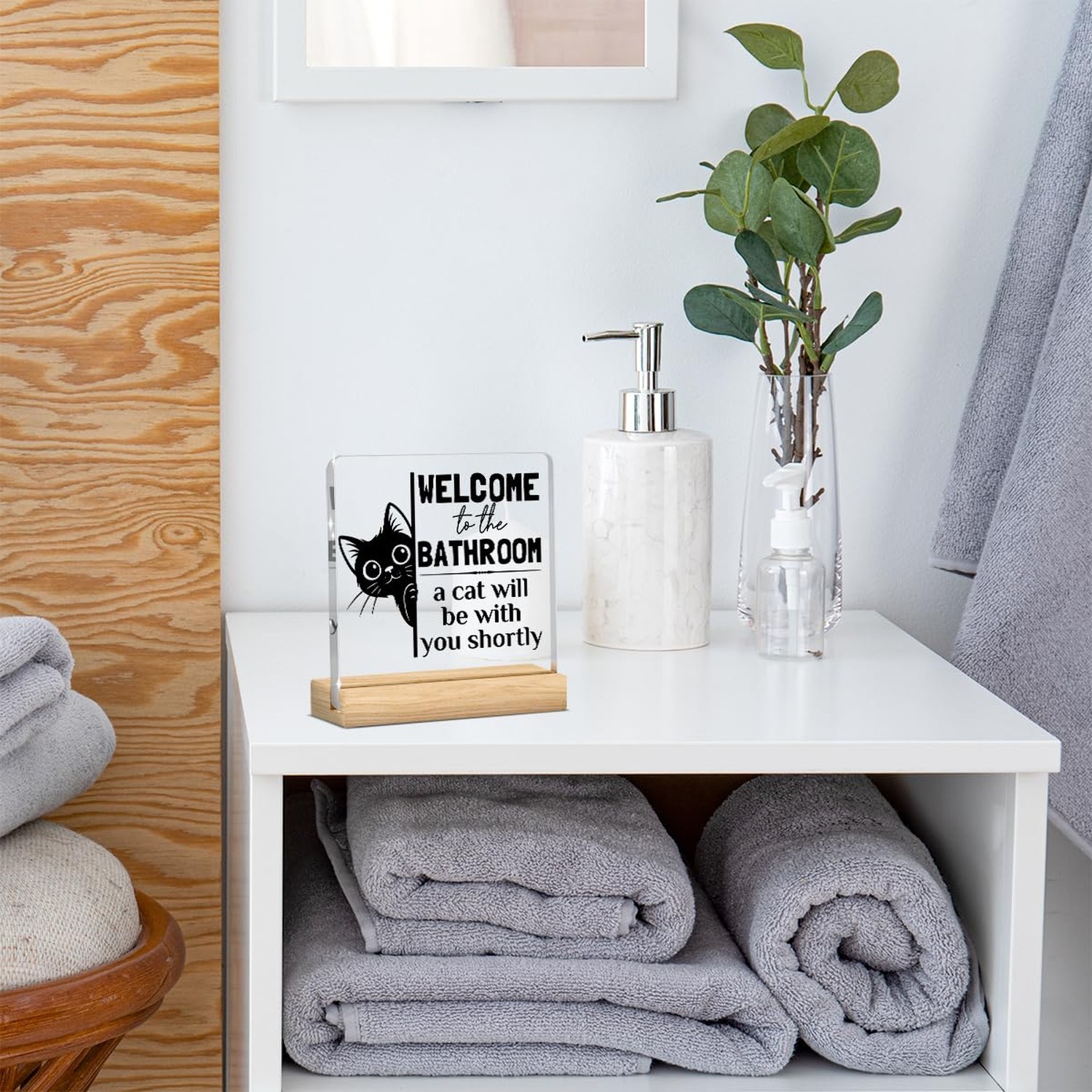 Funny Bathroom Decor, Cat Bathroom Decor, Black Cat Decoration, Cats Lover Gi…
