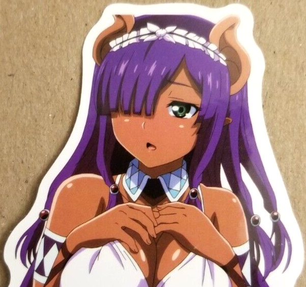 Waifu Sticker Girl Purple Tan Queen Princess Lingerie Anime Manga Pin Up Pinup