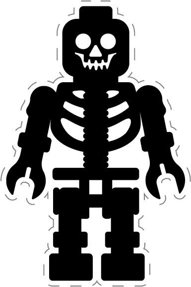 Halloween Skeleton Building Blocks Sticker Decal pick a size