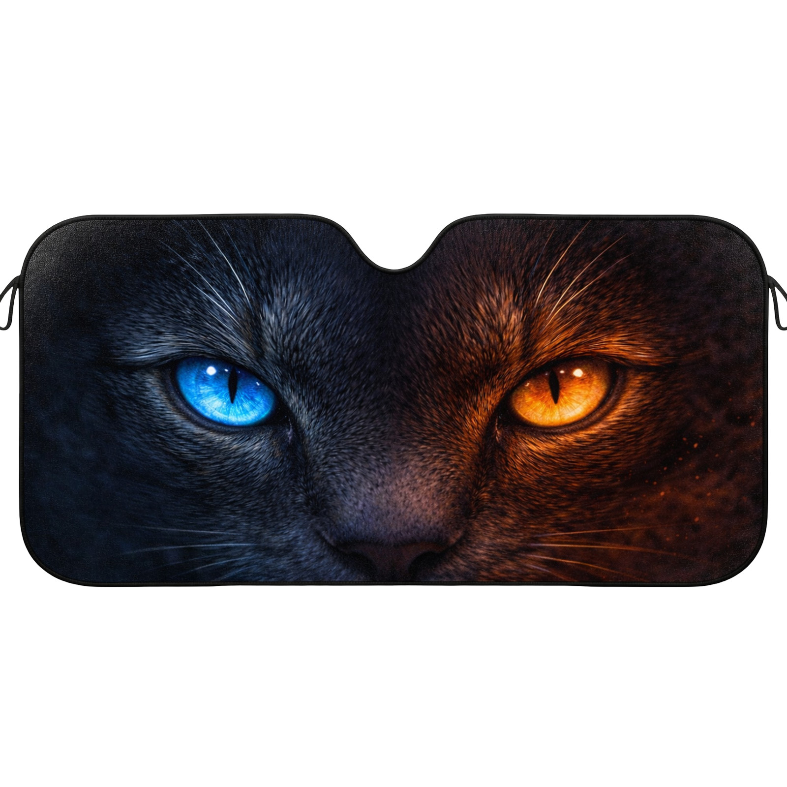 Cat Eyes Car Windshield Sun Shade, Blue Orange Eyes UV Block Foldable Visor