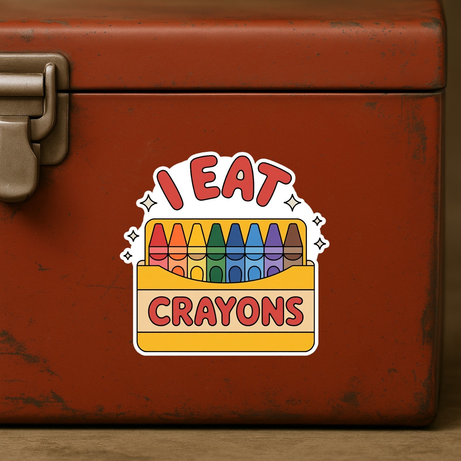 I Eat Crayons Sticker 4-Pack: Funny Mental Health Meme Decals