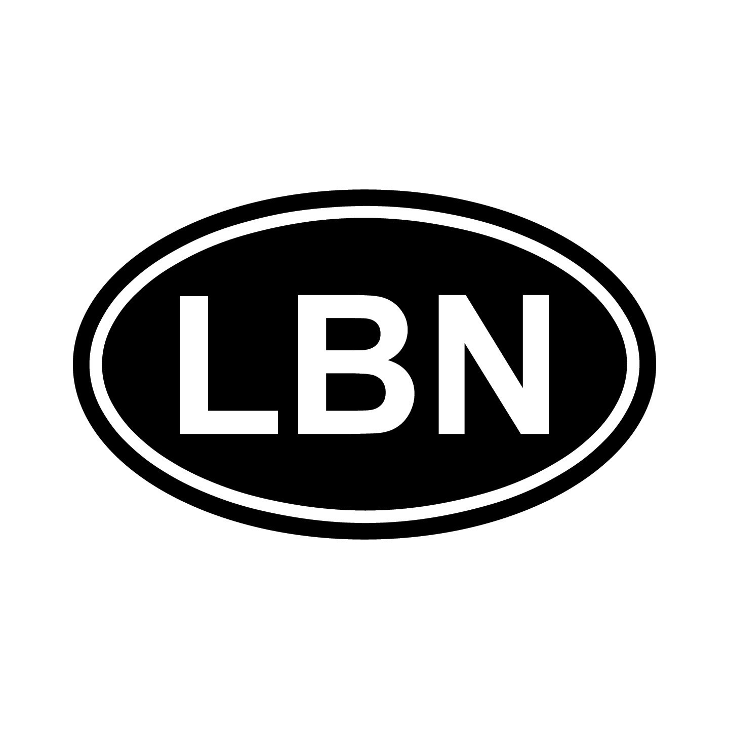 Lebanon LBN Oval Country Code Vinyl Decal Sticker for Car Window Laptop & Gifts