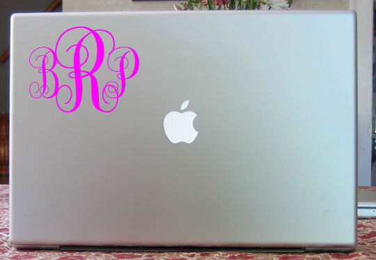 MONOGRAM Vinyl Decal Sticker Wall Car Laptop Phones Tablet Mirror Glass Custom
