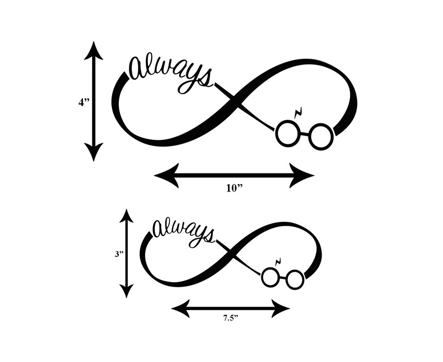 Harry Potter Always Infinity Glasses and Scar Vinyl Decal Wizarding World