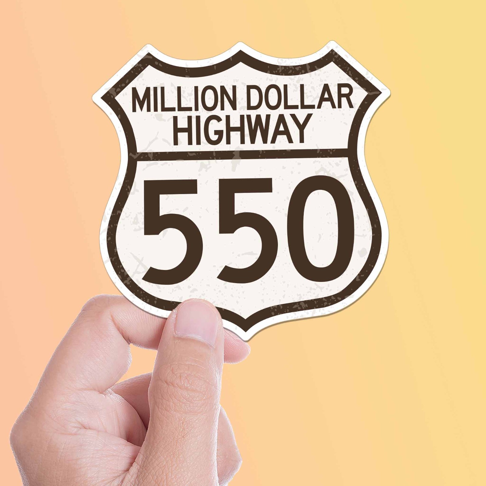 Colorado Million Dollar Highway 550 Sign Sticker – Rocky Mtn Decal for Laptop