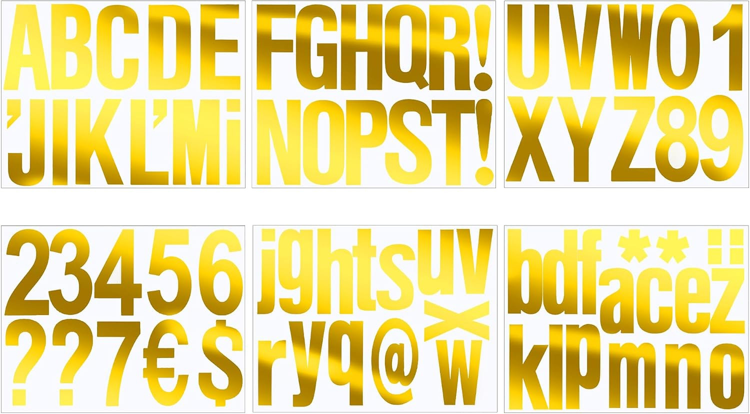 8 Sheets Self Adhesive Vinyl Letters Numbers Kit, Mailbox Numbers Sticker for Ma