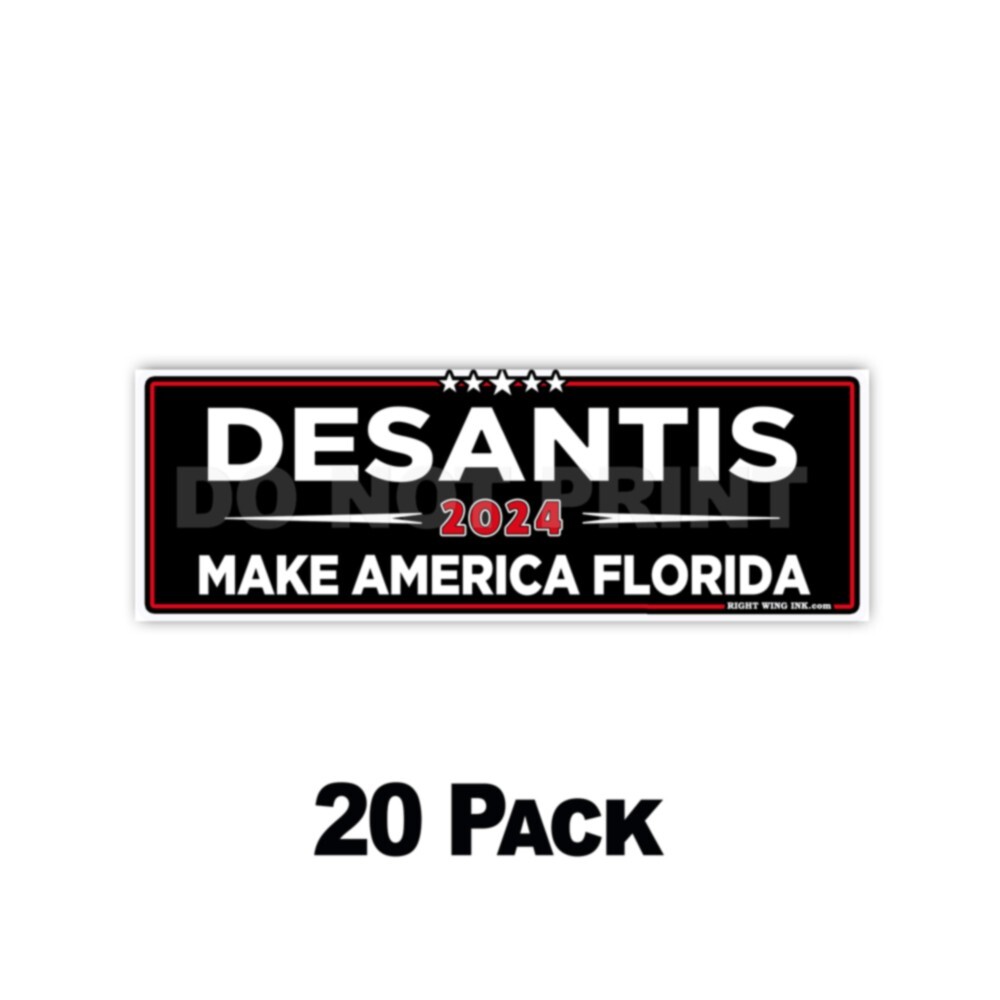 Desantis 2024 Make America Florida 2024 Red & White Black Stickers Decals 2 Pack