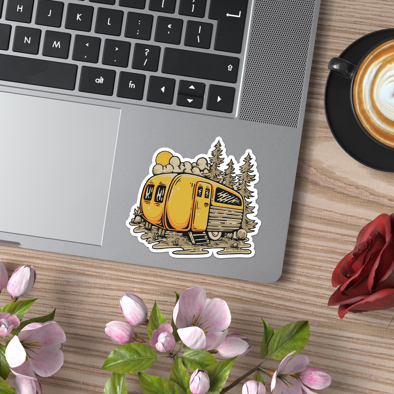 Vintage Camper Camping – Vinyl Decal Sticker – Car Window Laptop – ebn8910
