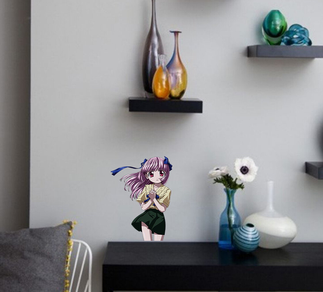 Anime Girl Wall decal, Anime Wall sticker, Modern Anime Schoolgirl Wall Art