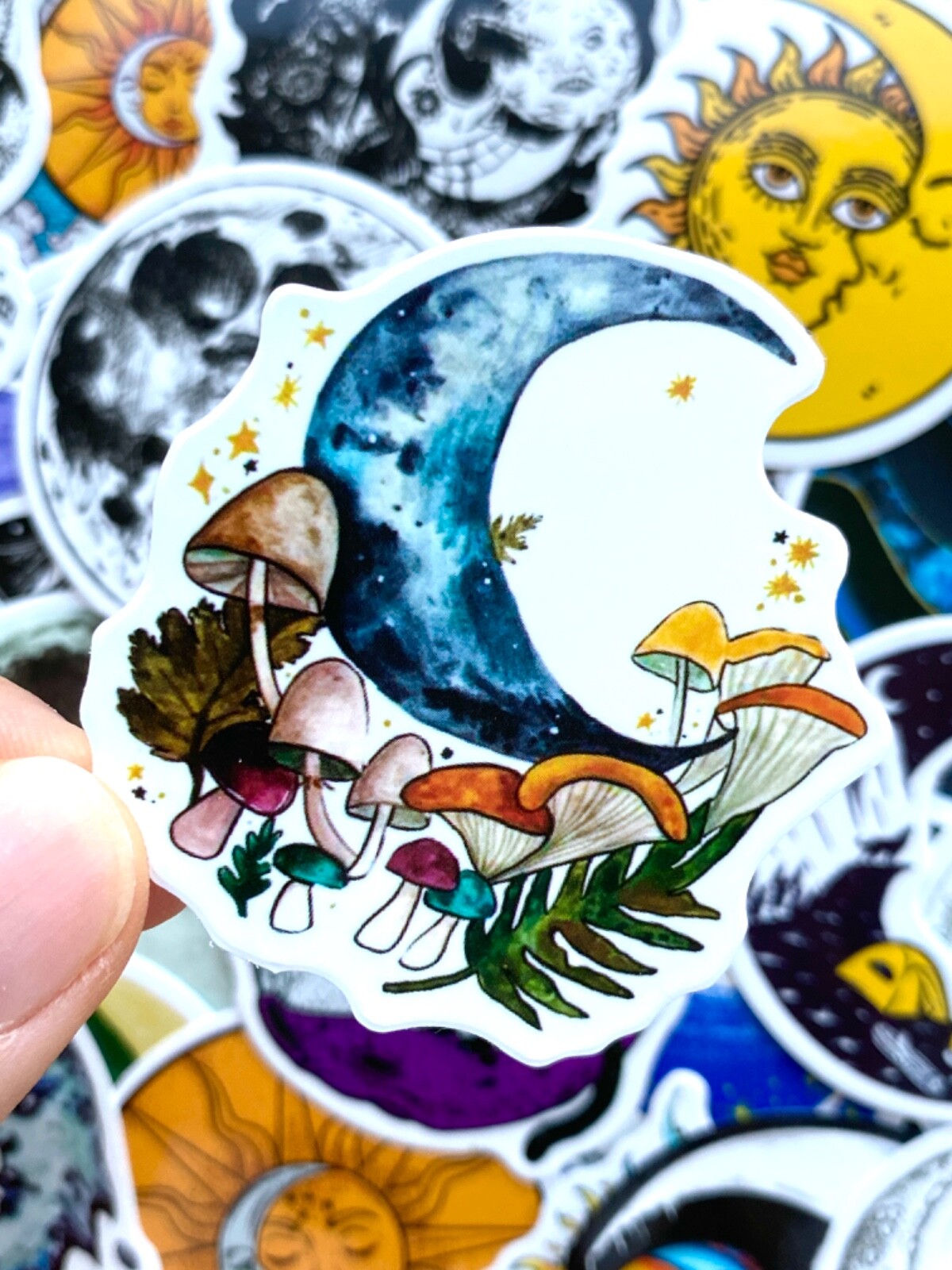 5-50 pcs Gothic Moon Stickers, Astrology Zodiac Stars Tarot Horoscope Decals