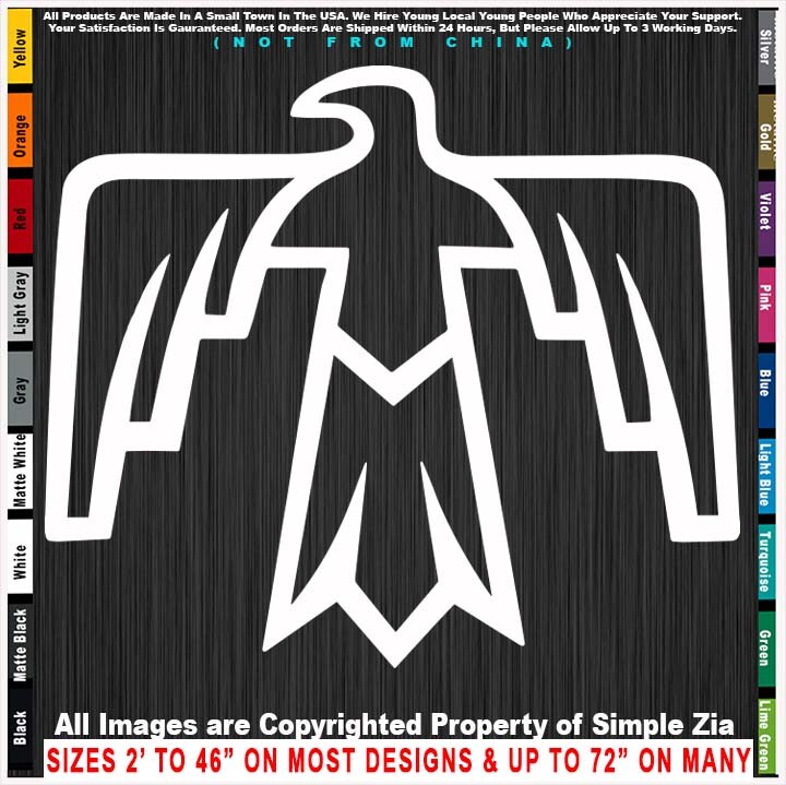 – Thunderbird Simple design Lumbee Navajo Hopi Zuni Pueblo AZ NM Sticker Decal