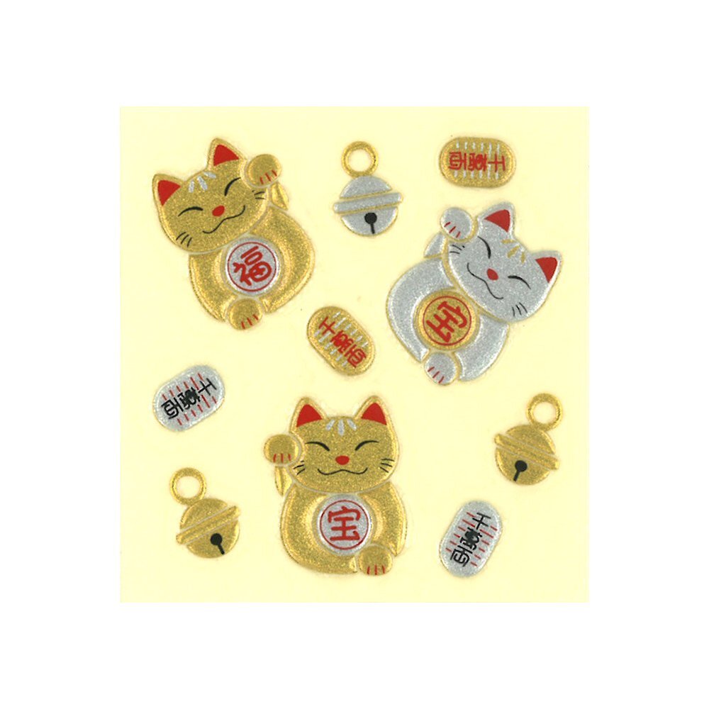 Makie Transfer Decal Sticker Gold Leaf Lucky Cat in Maneki Neko