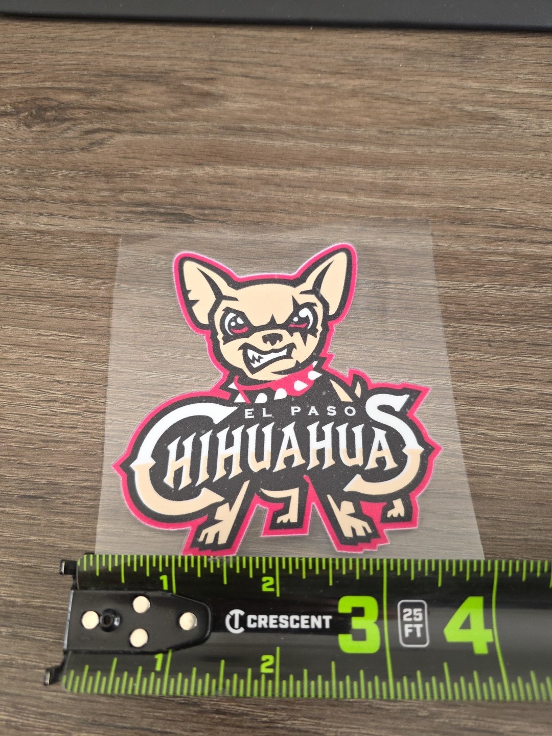 El Paso Chihuahuas Raised UV DTF Sticker Decal Full Color 4in X 4in