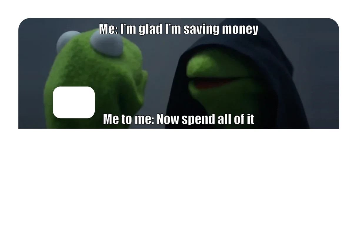 Save Money Spend Money Financial Humor Card Skin 4 Pack Relatable Dilemma Decal