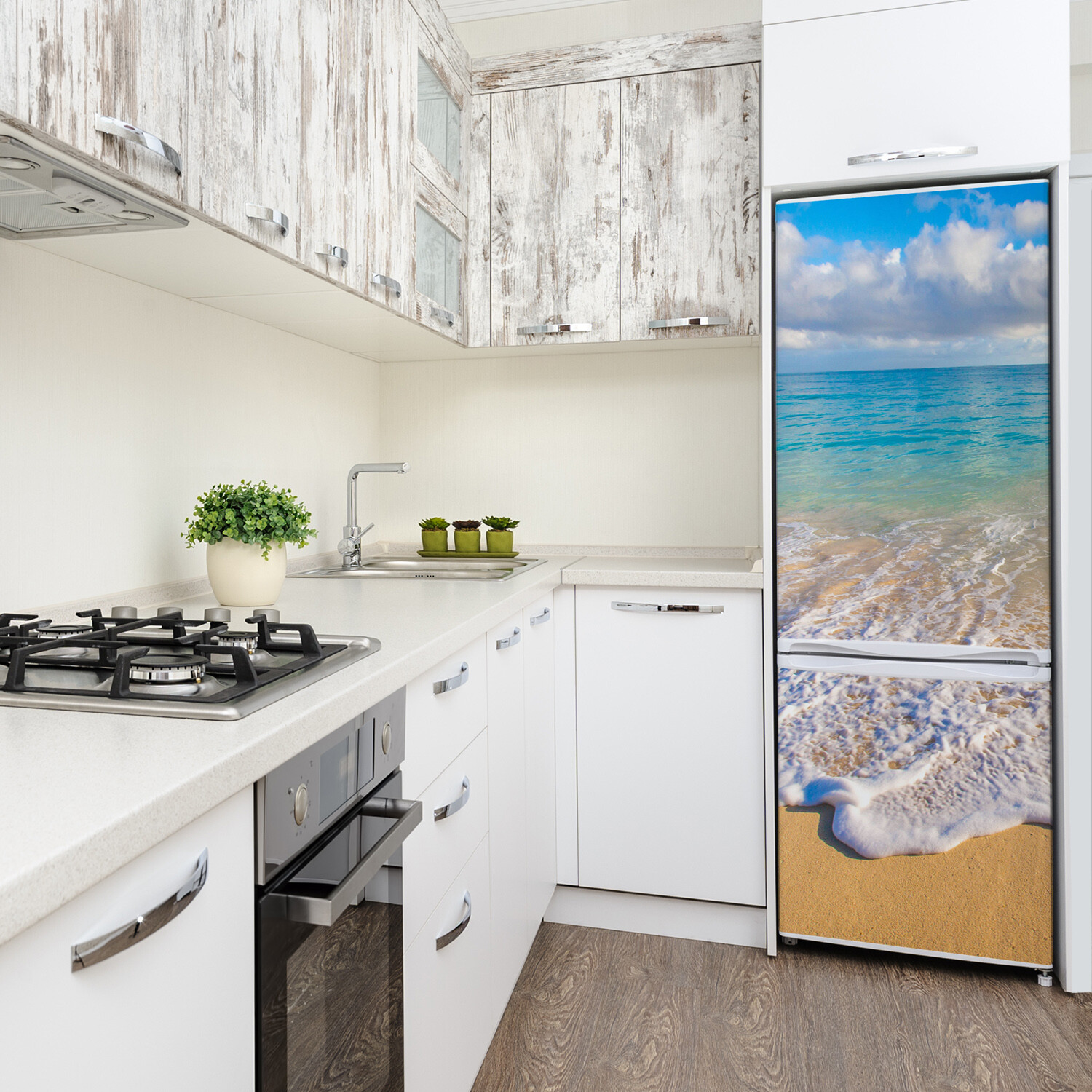 Self adhesive Fridge Magnet removable Peel & Stick Landscapes Tropical beach