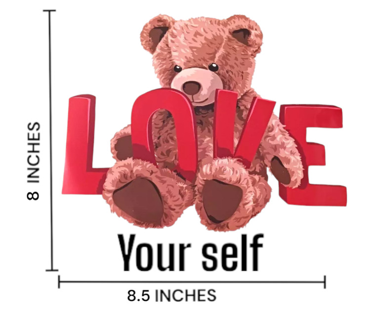 Love Bear Sublimations Iron Stickers For T-shirt Hoodies Jackets (3 Pack)
