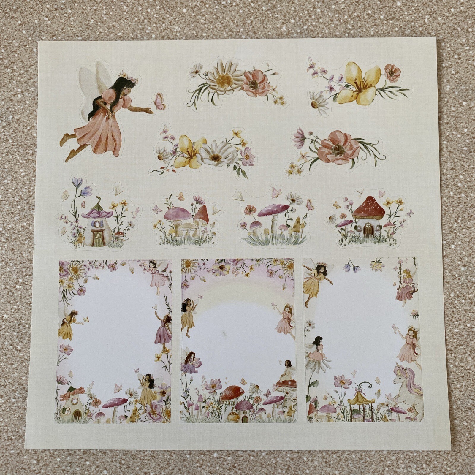 Garden Fairies Flowers Butterfly Spring Fairy House Mushrooms Beautiful Stickers