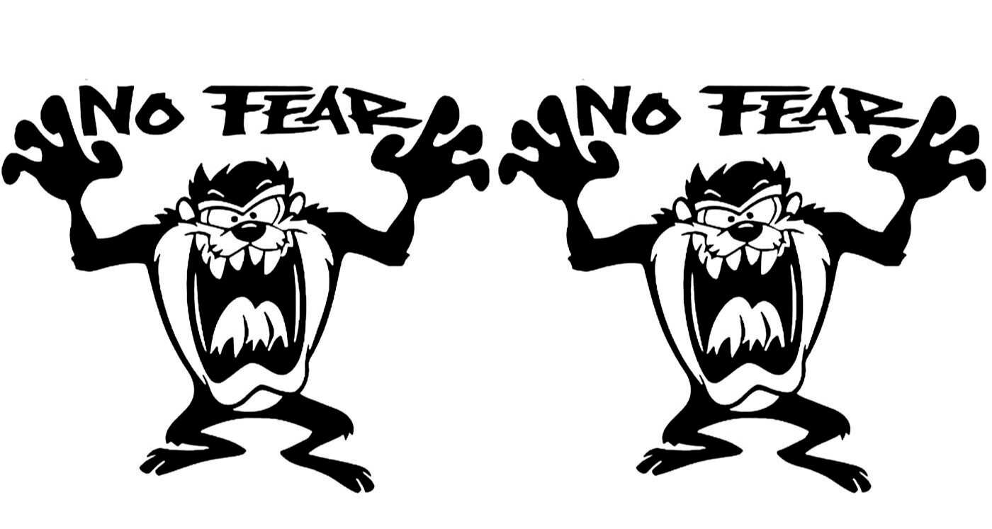 No Fear Taz Devil Two 5" Black Vinyl Decals Car Truck Laptop Tablet Door Bumper